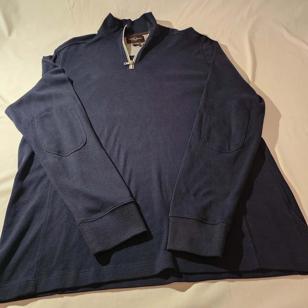 Men's Black Brown Pullover 1/4 Zip Navy Blue Size XL Causal Preppy LS Sweater
